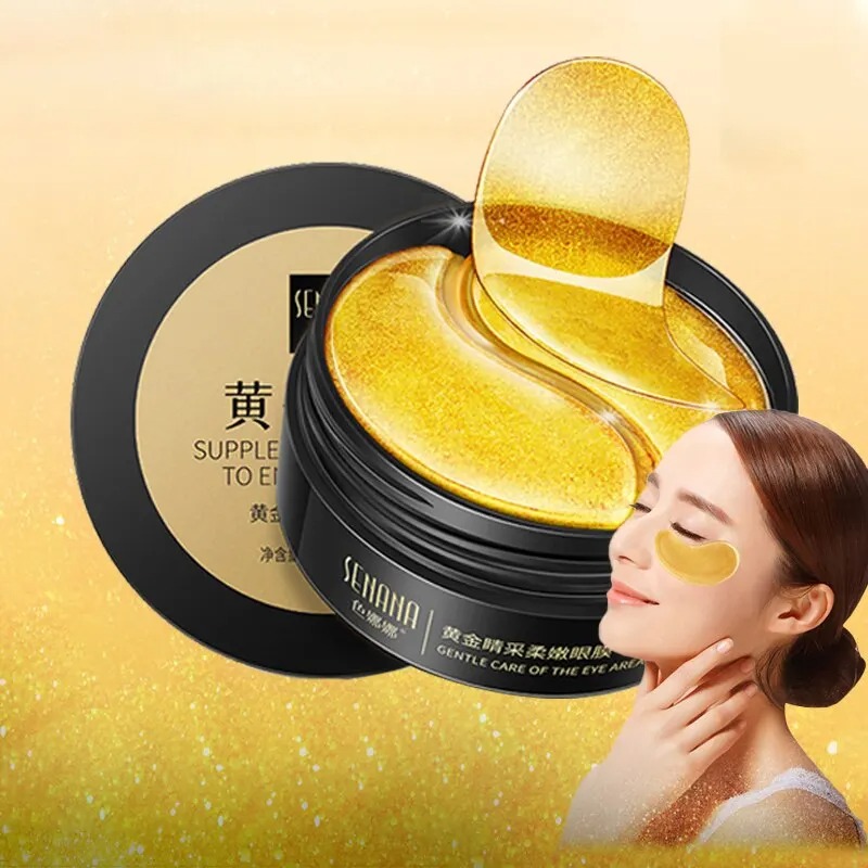 Collagen Under Eye Patches - Mascarilla hidratante dorada para ojos, 60