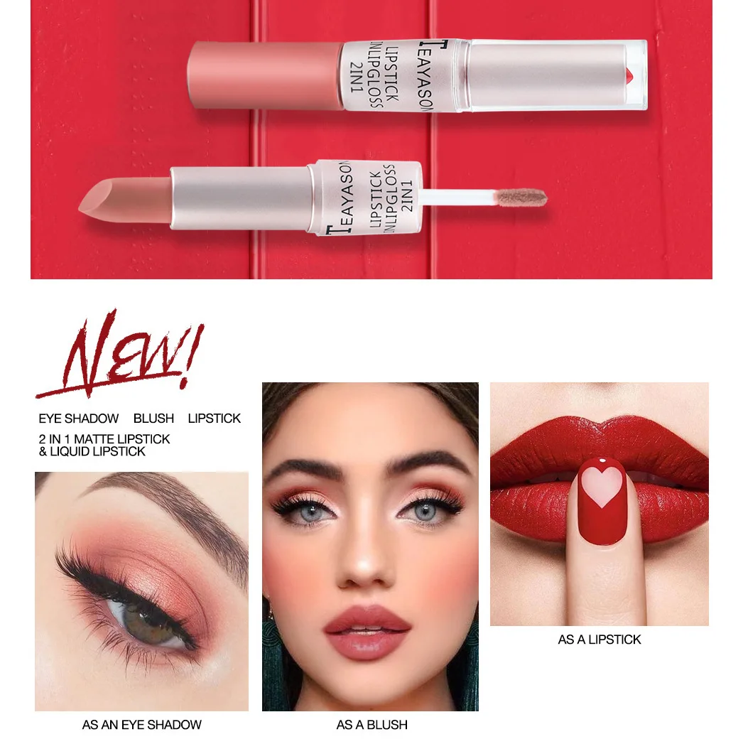 1 lápiz labial rosa brillo de  - Matte Velvet Lip Tint Long Lasting reseña y precio